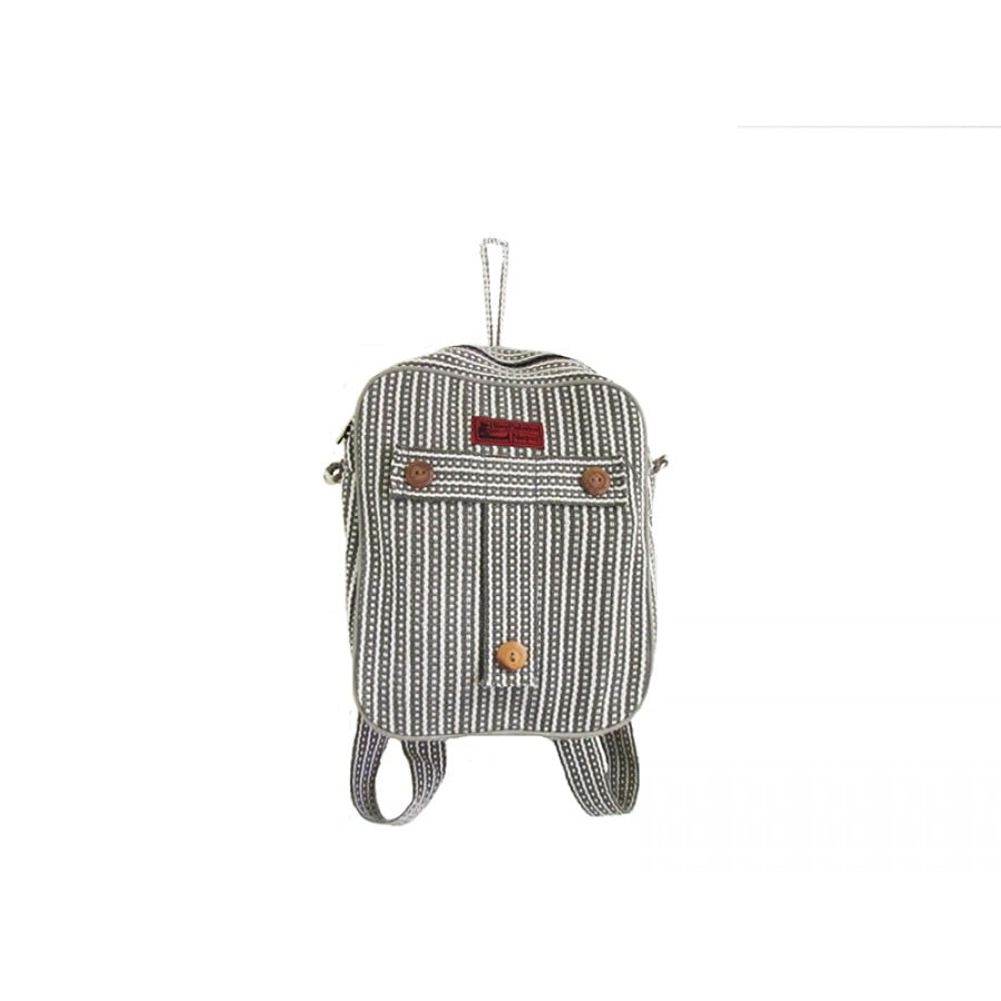 Streaked 100% Cotton Handmade Strong and Sturdy Backpack … - Image 4
