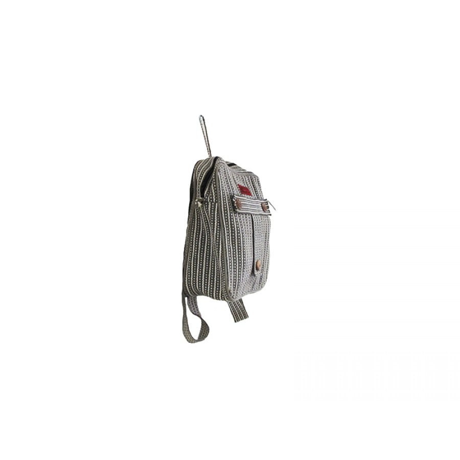 Streaked 100% Cotton Handmade Strong and Sturdy Backpack … - Image 3