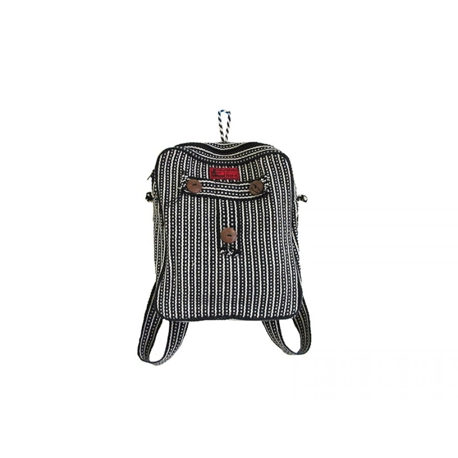 Streaked 100% Cotton Handmade Strong and Sturdy Backpack … - Image 2